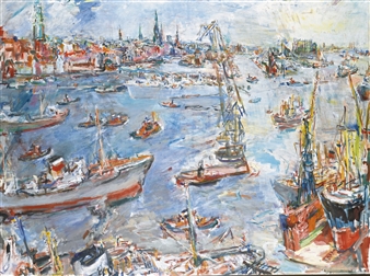 HAMBURG, HAFEN II (HAMBURG, HARBOUR II) - Oskar Kokoschka