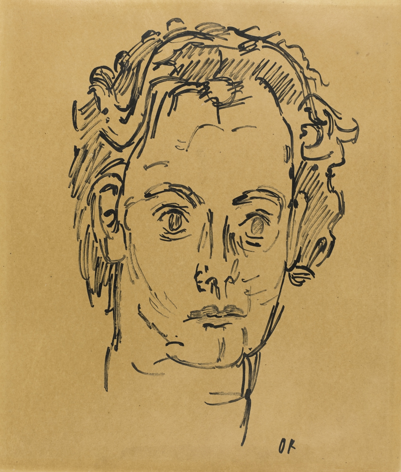 Artwork by Oskar Kokoschka, PRINZESSIN LICHNOWSKY (PRINCESS LICHNOWSKY), Made of pen and ink on paper