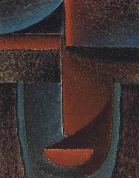 Abstrakter Kopf: Blau - Rot by Alexej von Jawlensky, 1933