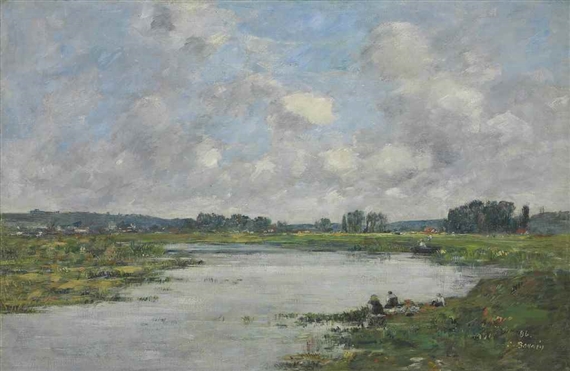 Eugène Louis Boudin | LAVEUSES AU BORD DE LA TOUQUES (1878