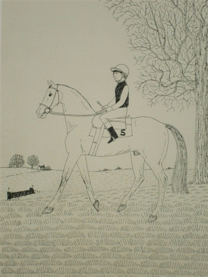Racing horse and jockey by Vincent Haddelsey