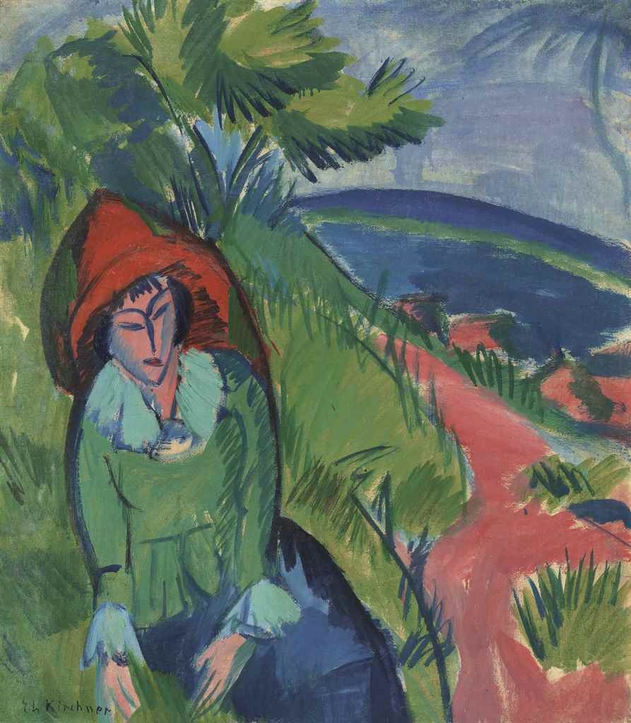 Artwork by Ernst Ludwig Kirchner, Erna am Meer, Fehmarn, Made of oil on canvas