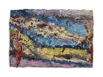 E.O.W. on her Blue Eiderdown V - Frank Auerbach