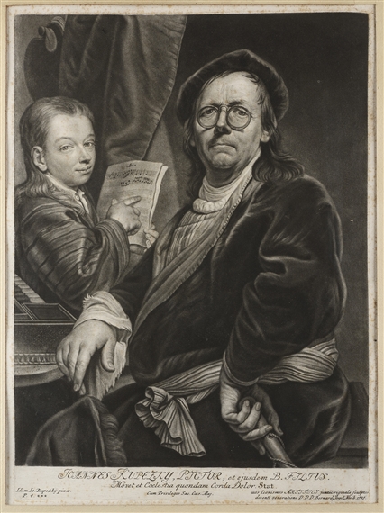 Portrait of Johann Kupezky with His Son Christoph Johann Friedrich by Bernhard Vogel