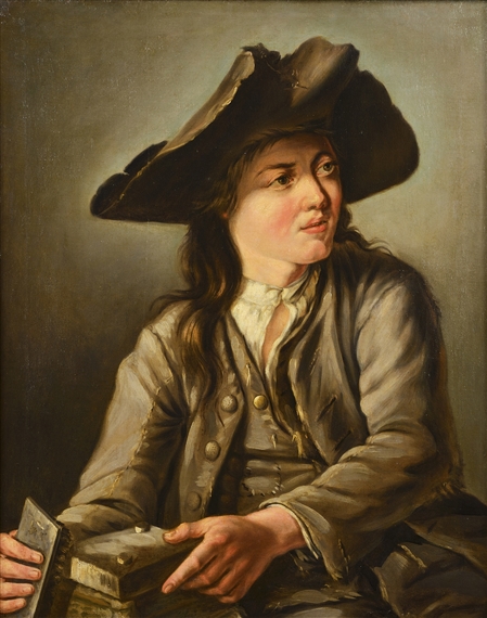 Boy Polishing a Metal Object by Philip Mercier
