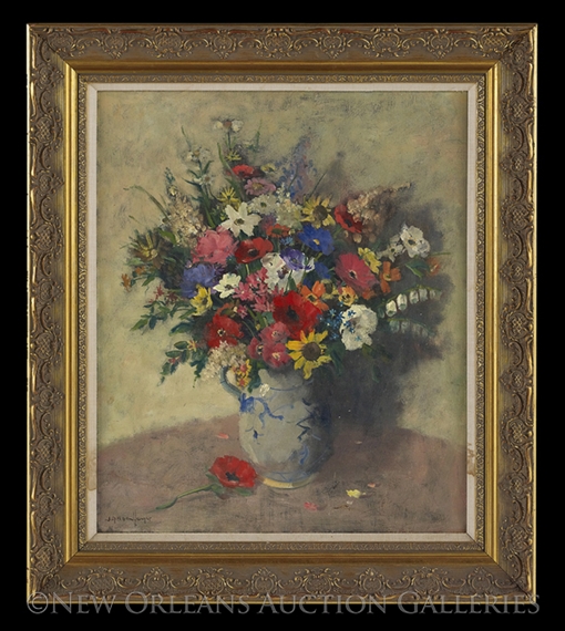 Still Life of Wild Flowers in Vase by Johannes Gerardus den Hengst