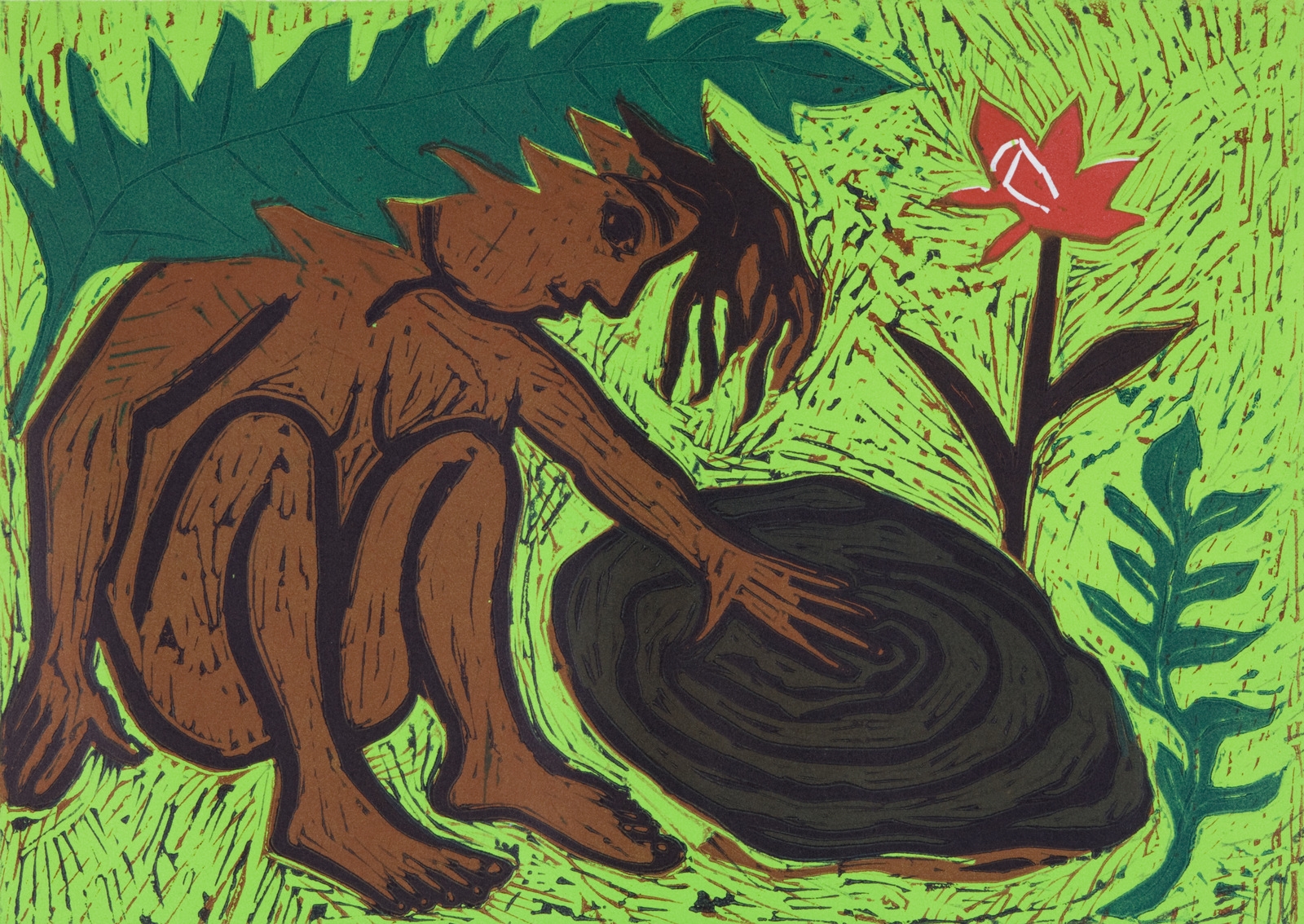 Artwork by Eileen Cooper, HOME COMING, Made of Etching