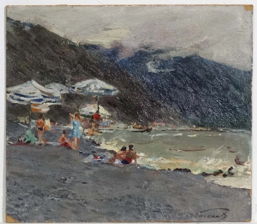 Beach in Gurzuf by Nikolai Nikolaevich Baskakov