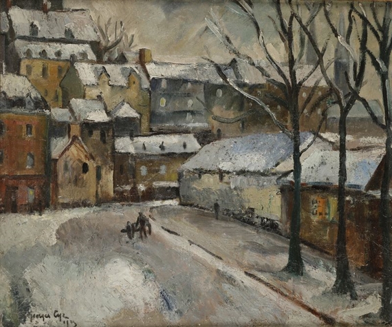 Georges Cyr | Snow in Rouen (1925) | MutualArt