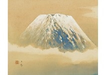 Artwork by Suisho Nishiyama, Mt. Fuji, Made of Ink and color on silk