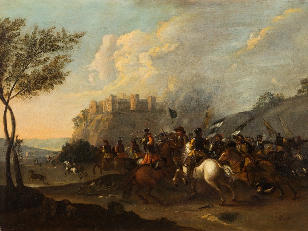 German School, 17th Century | Cavalry Battle in a Vast Landscape ...