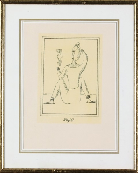 Sitting girl with mirror by František Tichý, 1957