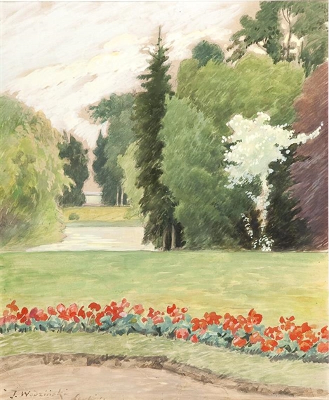 In the Park by Józef Wodziński