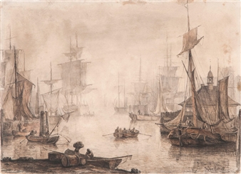 The 'Blockhaus' in the Port of Hamburg - Adolf Friedrich Vollmer