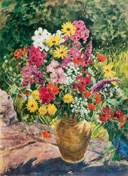 Flowers in a Vase by Alfred Souci