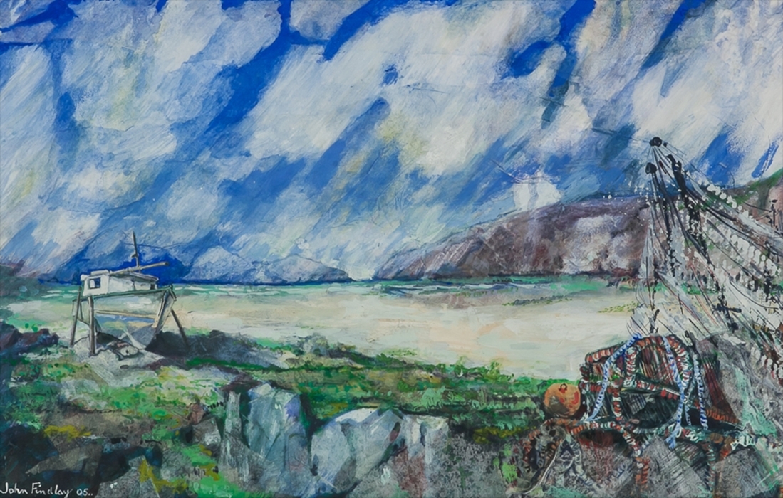 Artwork by John Findlay, BEACHED - BALLOCH BAY, MILLPORT, Made of gouache