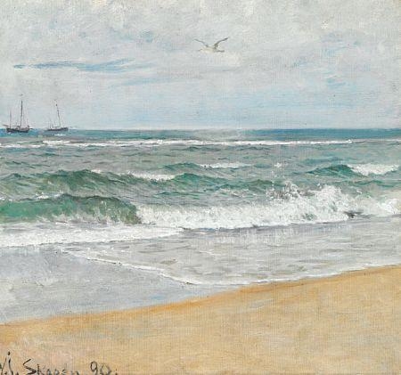 Beach scene from Skagen by Viggo Johansen, 1890