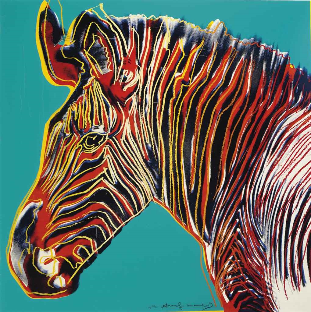 Andy Warhol Grevy's Zebra, from Endangered Species (1983) MutualArt