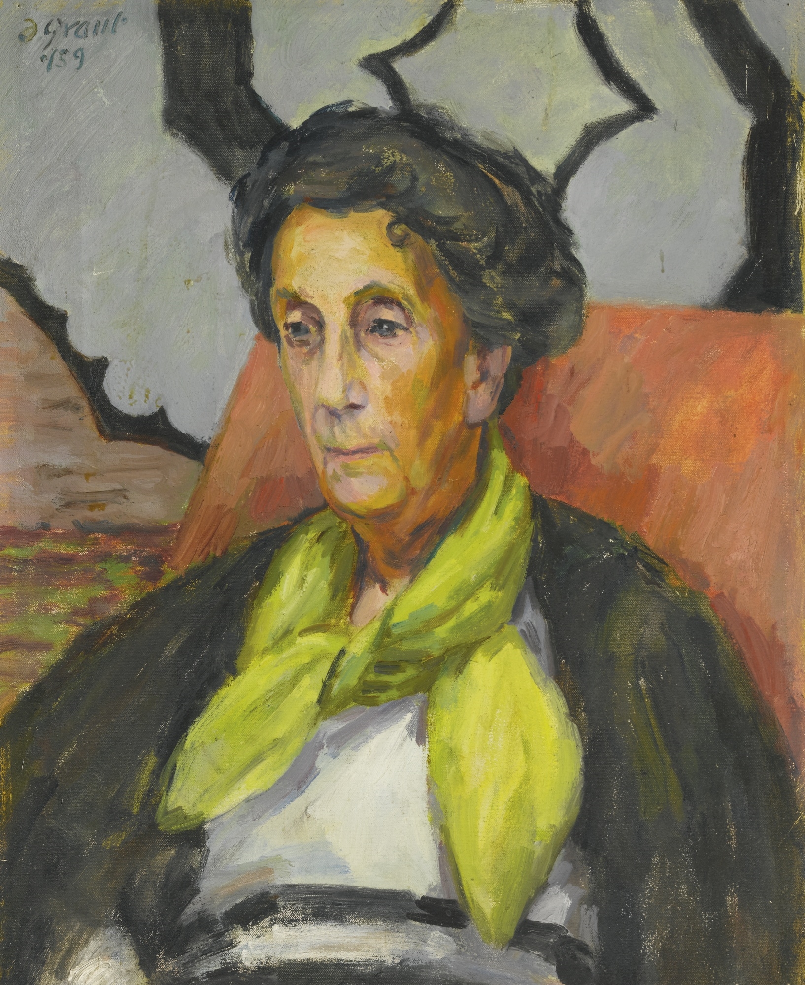 PORTRAIT OF MRS HAMMERSLEY IN A GREEN SCARF by Duncan Grant, 1959