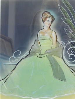 Pportrait of an Elegant Lady in a Green Evening Gown - Glenn Steward