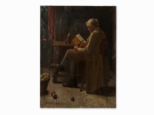 Reading Man by Eduard Pfyffer, 1880s