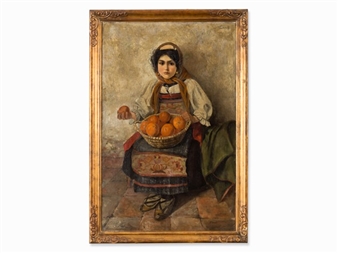 Girl with Orange Basket - Theodor Rikhoff