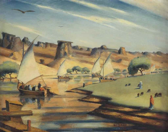 Le Nil à El Derr (Nubie) (The Nile in El Derr, Nubia) by Mahmoud Said, 1933