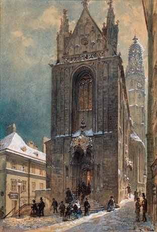 Artwork by Rudolf von Alt, Kirche Maria am Gestade, Made of Watercolor on paper