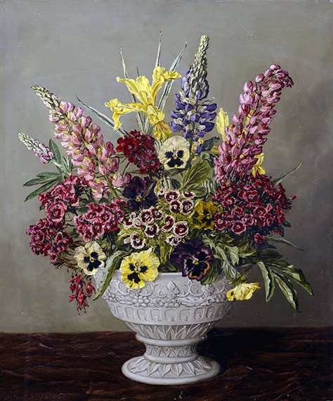 Still Life of Flowers in a Vase by Alfred Palmer