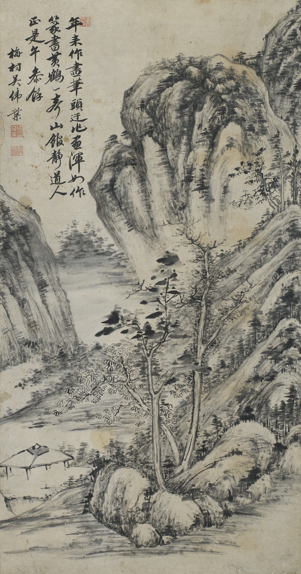 Artwork by Wu Weiye, LANDSCAPE, Made of ink on paper, hanging scroll