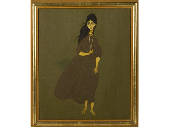 Young Woman in Polka-dot Dress - Nancy Brooks Brody