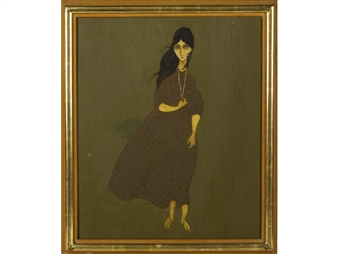 Young Woman in Polka-dot Dress - Nancy Brooks Brody