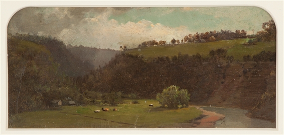 Study for: Pass of the Genesee near St. Helena, Perry, NY by Lemuel Maynard Wiles