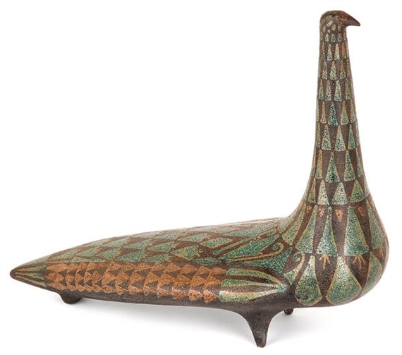 Spectacular zoomorphic clay sculpture grog by François Raty, 1955