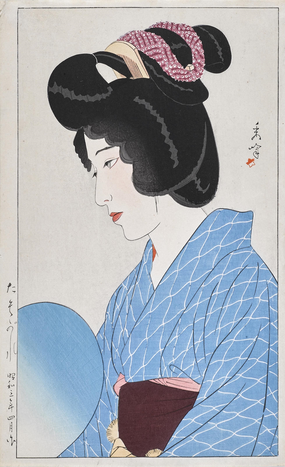 Artwork by Shuho‏ Yamakawa, Tasogare (Twilight), Made of woodblock print