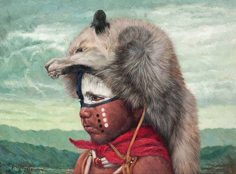 Kenneth M. Freeman | Indian Child in Red | MutualArt