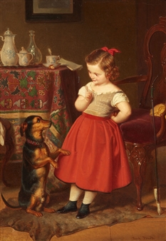 Girl with a Dog - Paul Bürde