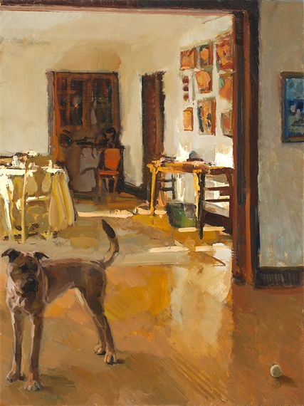 4 p.m, dog in an interior by Philip Geiger, 2001