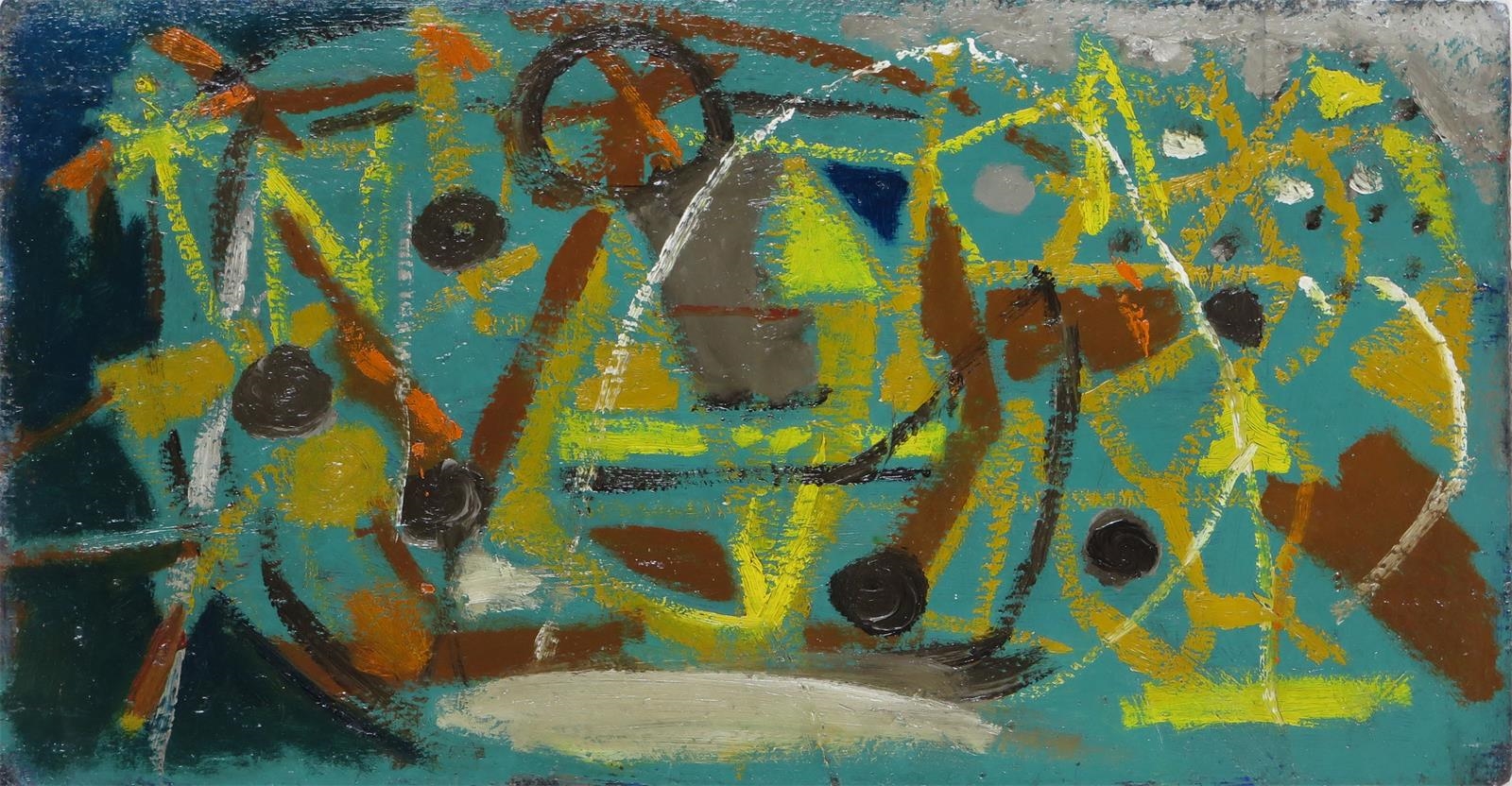 Abstract composition by Roger Hilton, circa 1951
