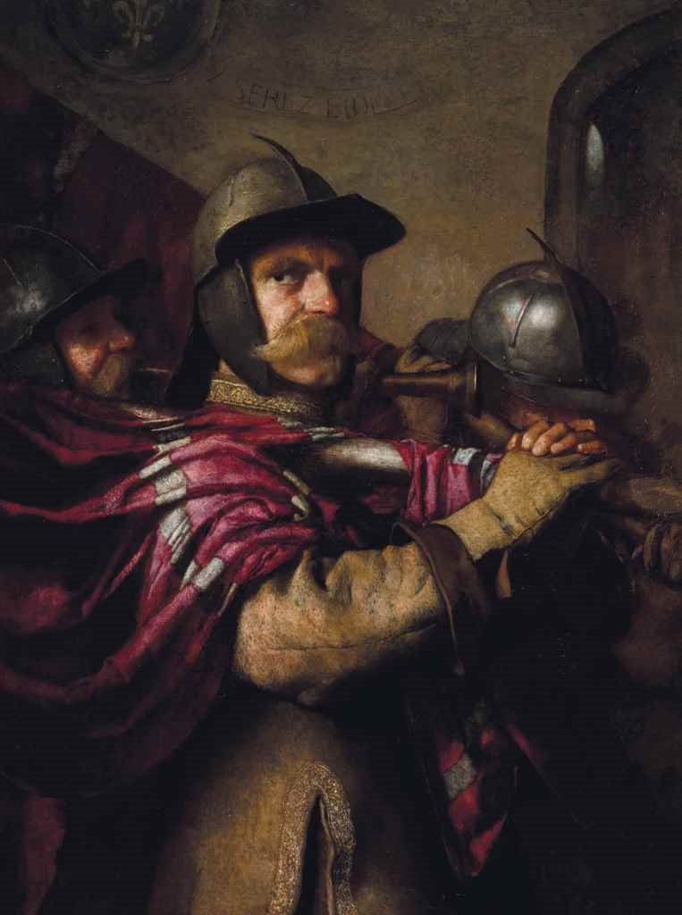 Artwork by William John Wainwright, Conquistadores, Made of oil on canvas laid down to board