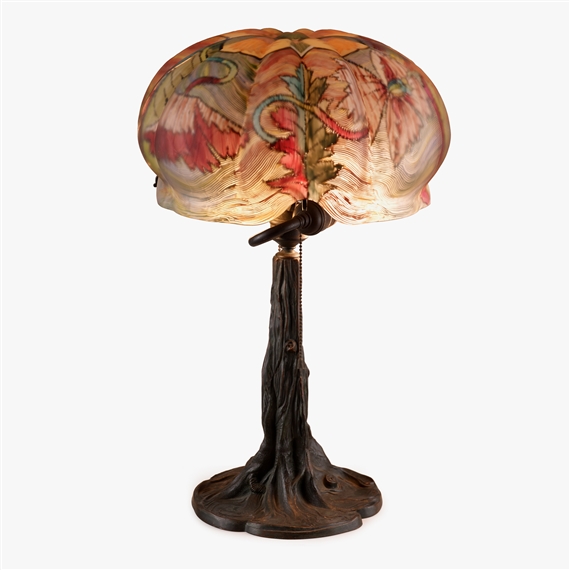 REVERSE PAINTED TABLE LAMP by Pairpoint Glass Company