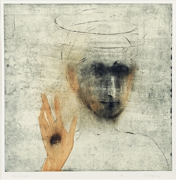 Artwork by Daniel McCabe, The Visionary, Made of drypoint etching