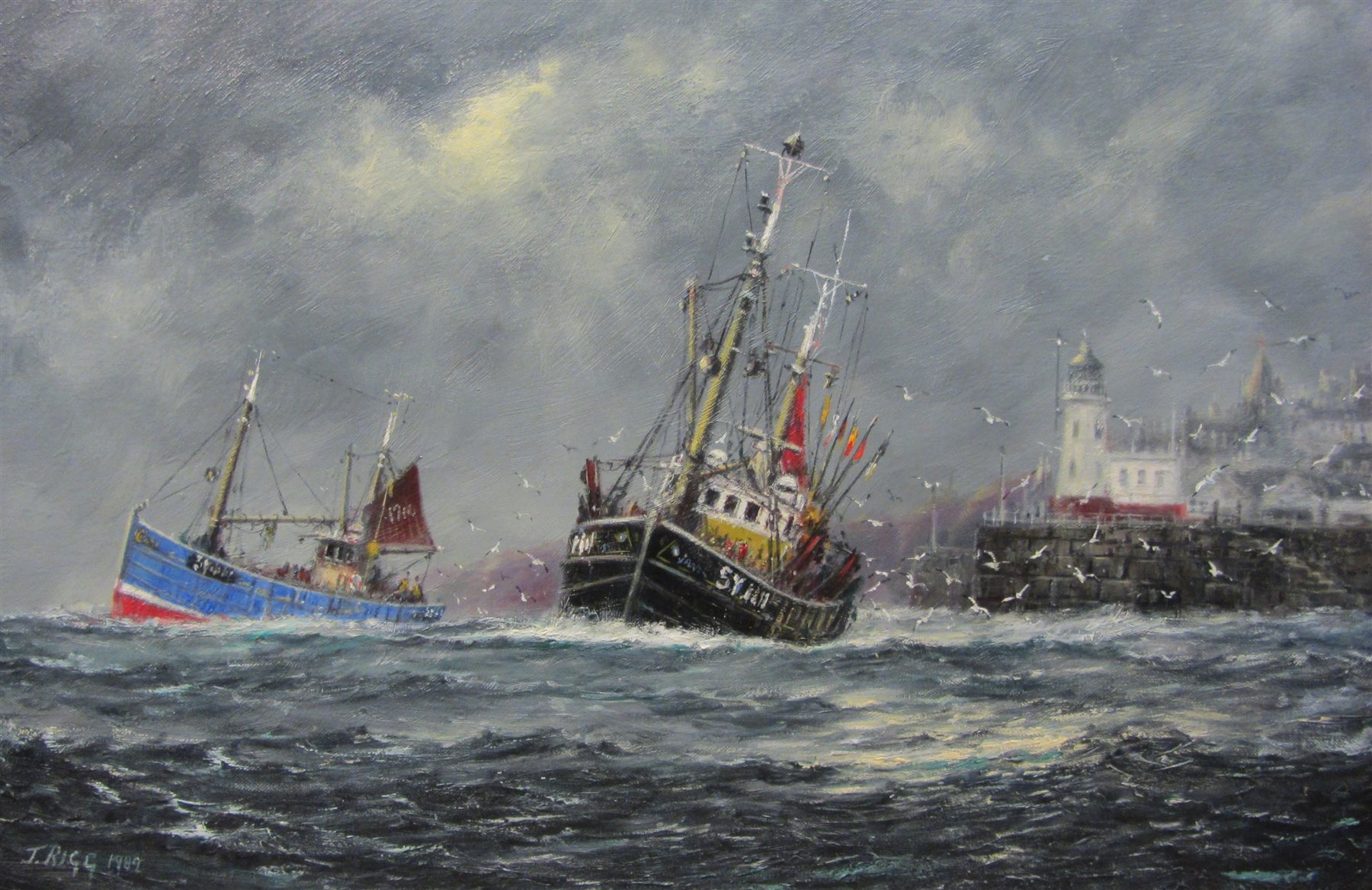 Jack Rigg Trawlers Leaving the Harbour (1989) MutualArt