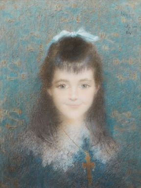 Portrait de Mademoiselle Marie Elisabeth Schneider by Lucien Lévy-Dhurmer