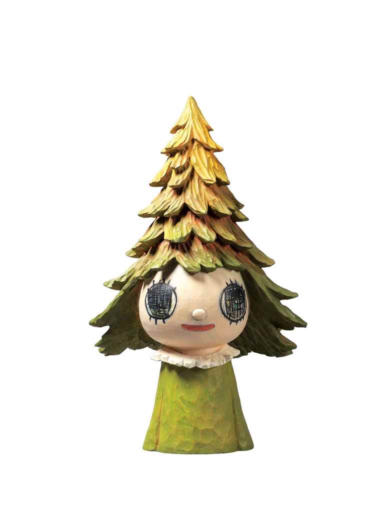 Figurine Yoshitomo Nara Forest Girl (Mori) 30 Cm Verte - Avec Boîte Acrylique, Occasion