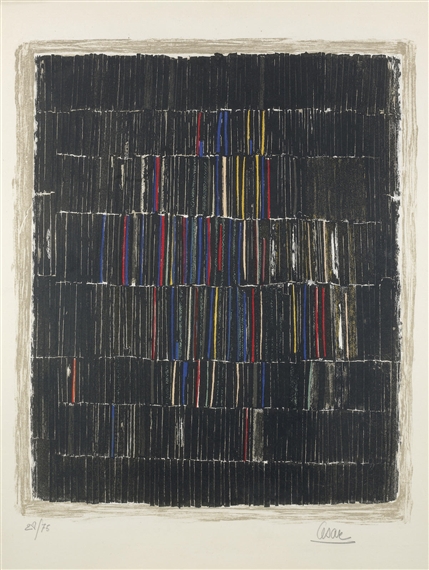 3 Works: Untitled by César Baldaccini, Raoul Ubac, Camille Bryen