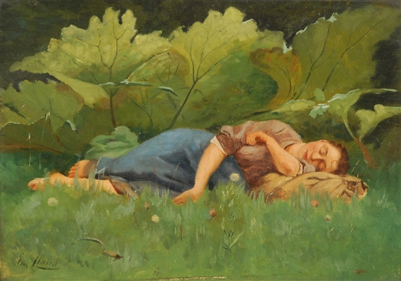 Repos après la récolte by Emile Claus