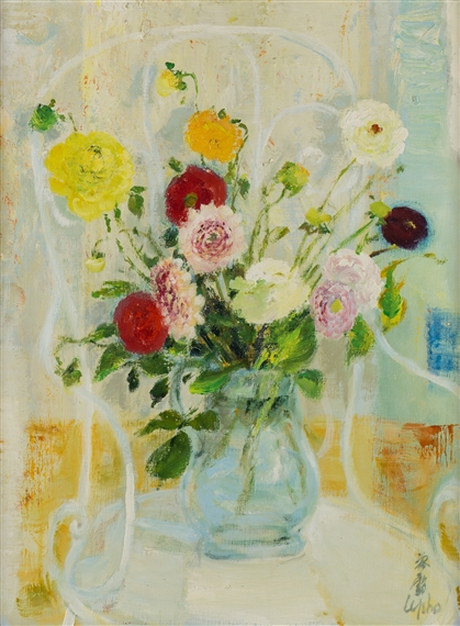 A Bouquet on the Chair by Lê Phổ