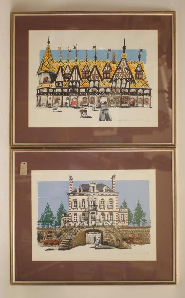 Artwork by Paul Hogarth, Two works: Maison Bollinger; Hospices de Beaune, Made of lithographs