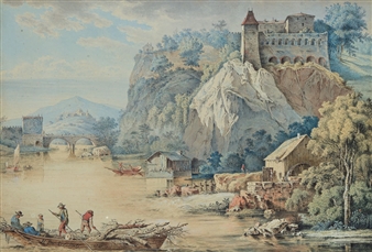 Castleon the Rhine - Philip-Heinrich Dunker